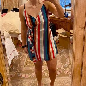 Stripped Wrap Sun Dress